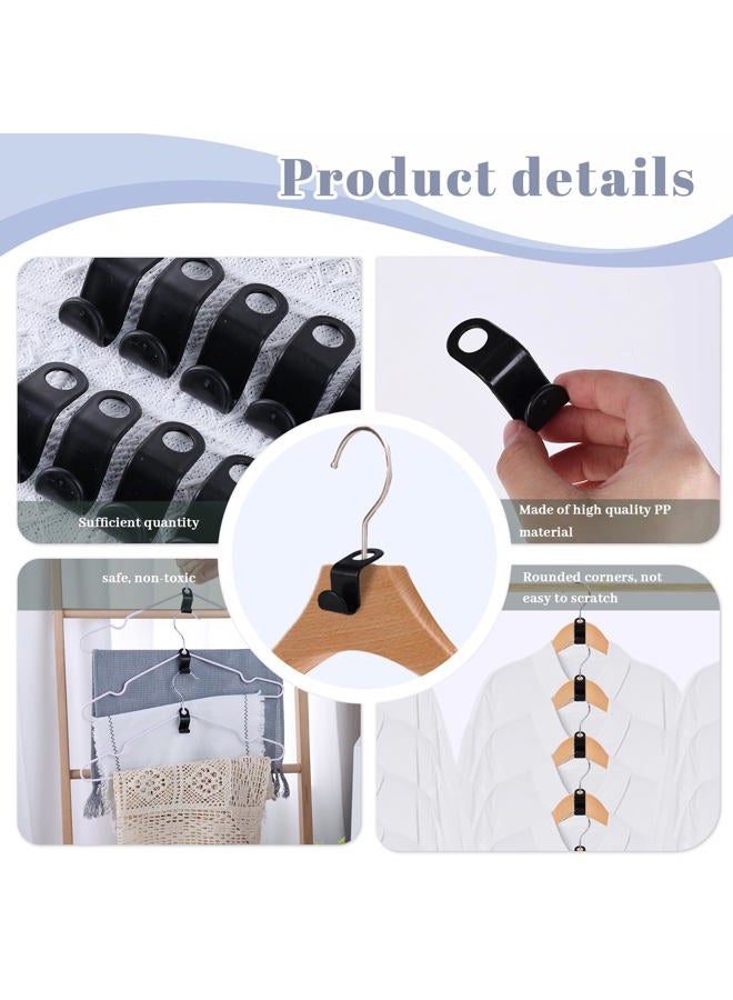Mcpinky 50PCS Hanger Hooks, Clothes Connector Hooks Space Saving Cascading Hangers Black Closet Organizer Hanger Clips for Plastic Hangers - Image 4