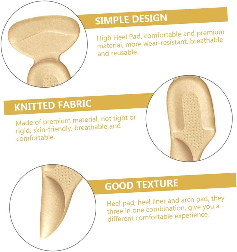 cheekyglo 12 pairs Fabric Slip Pad High Abrasion-proof Arch Sneaker Sponge Women Insole Insoles Blisters Cushion Grips Back for Foot Supple Care Liners Shoes to Heel Liner Anti Loose Pads - Image 4