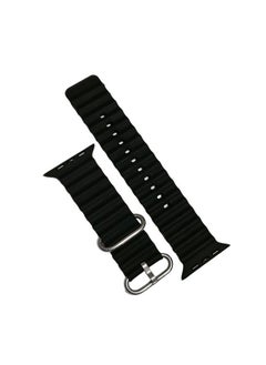 Ocean Strap For Apple Watch Band Size 42/44/45/49mm Silicone Black