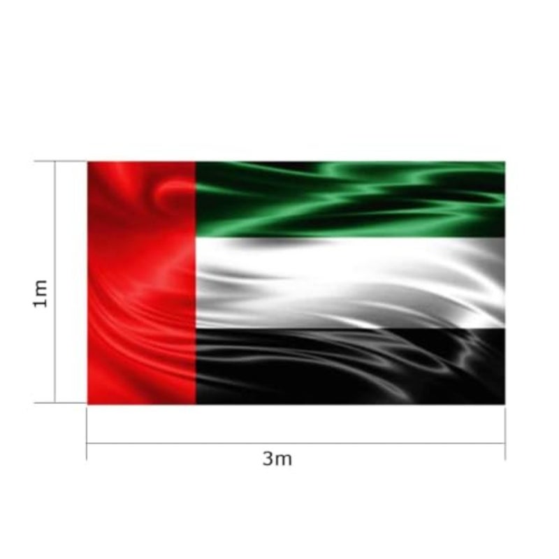 UAE Flag for National Day Flag Day Celebration Pack of 2 1m x 3m Outdoor Indoor Use Polyester Fabric Vibrant Colors Heavy-Duty Brass Grommets - Image 2