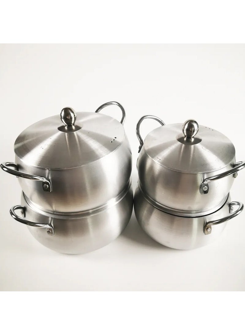 DubaiGallery 5-Piece Aluminum Pot Set Silver - Image 2