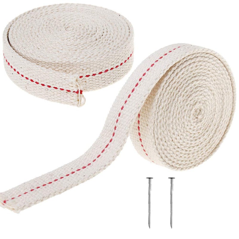 nuoshen Kuou Lamp Wick 2 Rolls Flat Cotton 34 Inch Oil Lantern Wick Stitch Lamp for Oil or Kerosene Burners 656 FeetRoll