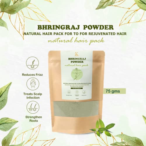 Kimayra Hair Care Powder Combo (Amla, Brahmi, Bhringraj, Shikakai, Reetha Powder - Natural Hair Combo Pack For Healthy Scalp, Control Dandruff & Hairfall |All Hair Type Pack of 5, 75g Each Total 375g) - Image 4