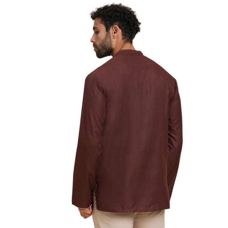 ARCHATTIRE كُرتا بني من البولي قطن للرجال - Image 2