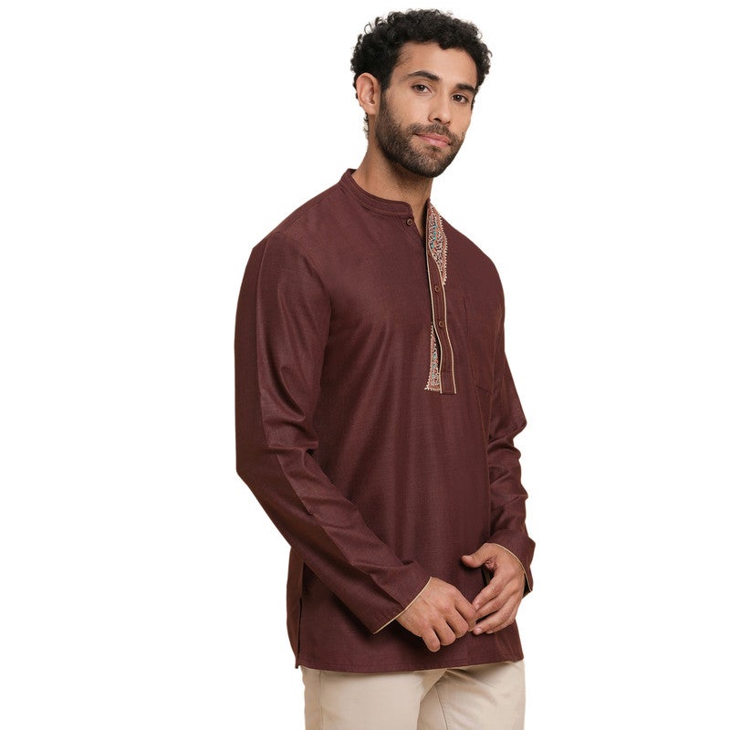 ARCHATTIRE كُرتا بني من البولي قطن للرجال - Image 5