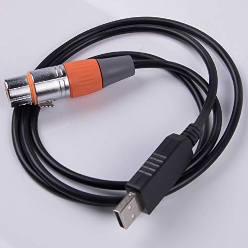 usangreen USB to DMX Interface Adapter LED DMX512 Studio Computer PC Stage Lighting Controller Dimmer FT232RL RS485 3PIN XLR Serial Converter Cord Support Win10 (6ft, Black USB Shell) - Image 3