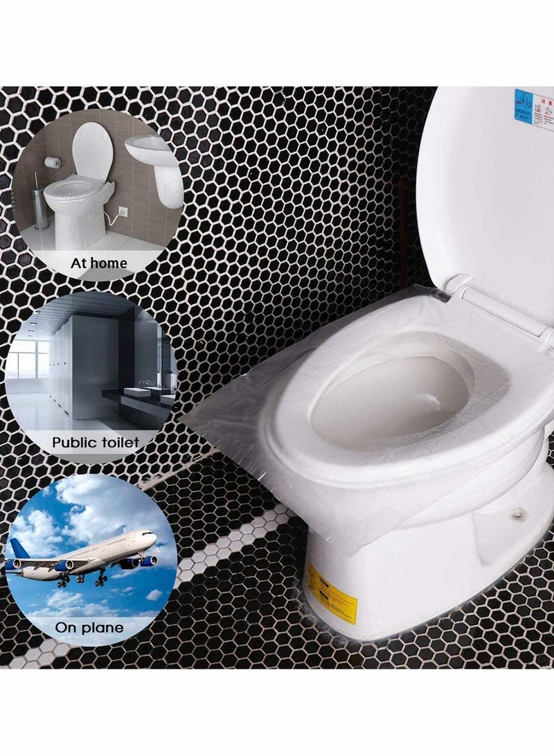SYOSI Disposable Toilet Seat Covers Plastic Antibacterial Waterproof Portable Potty Cover for Kids Pregnant Travel Hospital Public Hotel Individually Wrapped Pocket Size 50 Pcs - Image 4