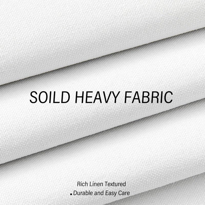 ChrisDowa White Linen Blackout Curtains 120 Inch Length 2 Panels Set Burg Extra Long 10 Ft Grommet Drapes Linen Textured Total Sun Blocking Curtains for Living Room Cottage High Window 52W x 120L - Image 3