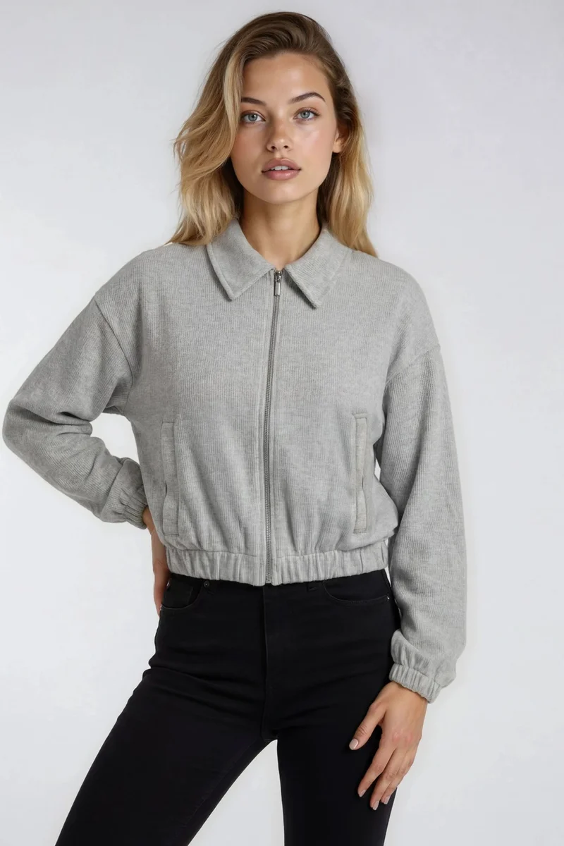 ميكسراي MIXRAY Relaxed Fit Zipper Jacket with Pockets
