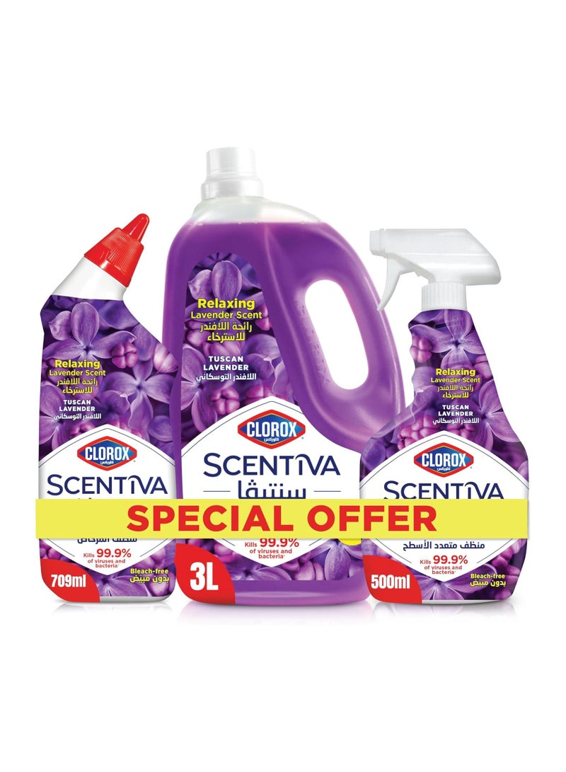 Clorox Scentiva Tuscan Lavender Bundle Includes Multipurpose Disinfectant Floor Cleaner - Image 1