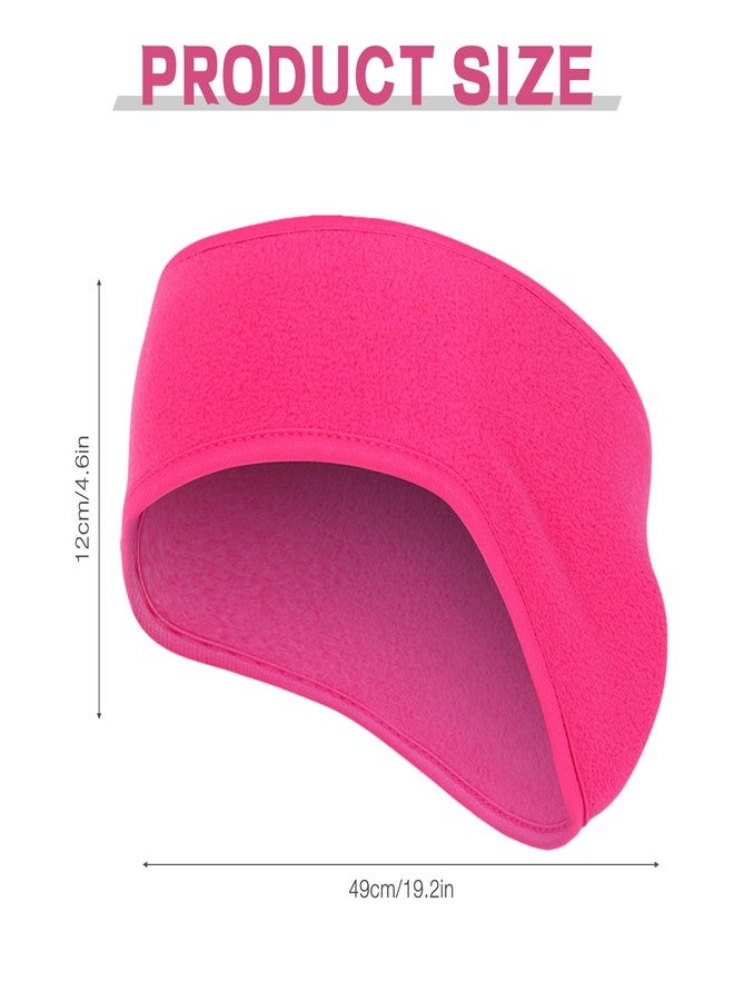 Komake Ear Warmers, 3 Pack Earmuffs Fleece Earmuffs Running Ear Covers Moisture Wicking Sweatband Ski Sport Headband for Men & Women (Black+Grey+Rose Red) - Image 2
