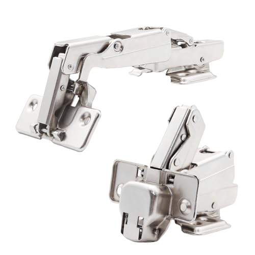 Adyoney 2Pcs 165 Degree Half Overlay Cabinet Hinges Lazy Susan Hinge Soft Close Hinge Concealed Frameless Hydraulic Hinges for Corner Kitchen Cupboard Door Closets