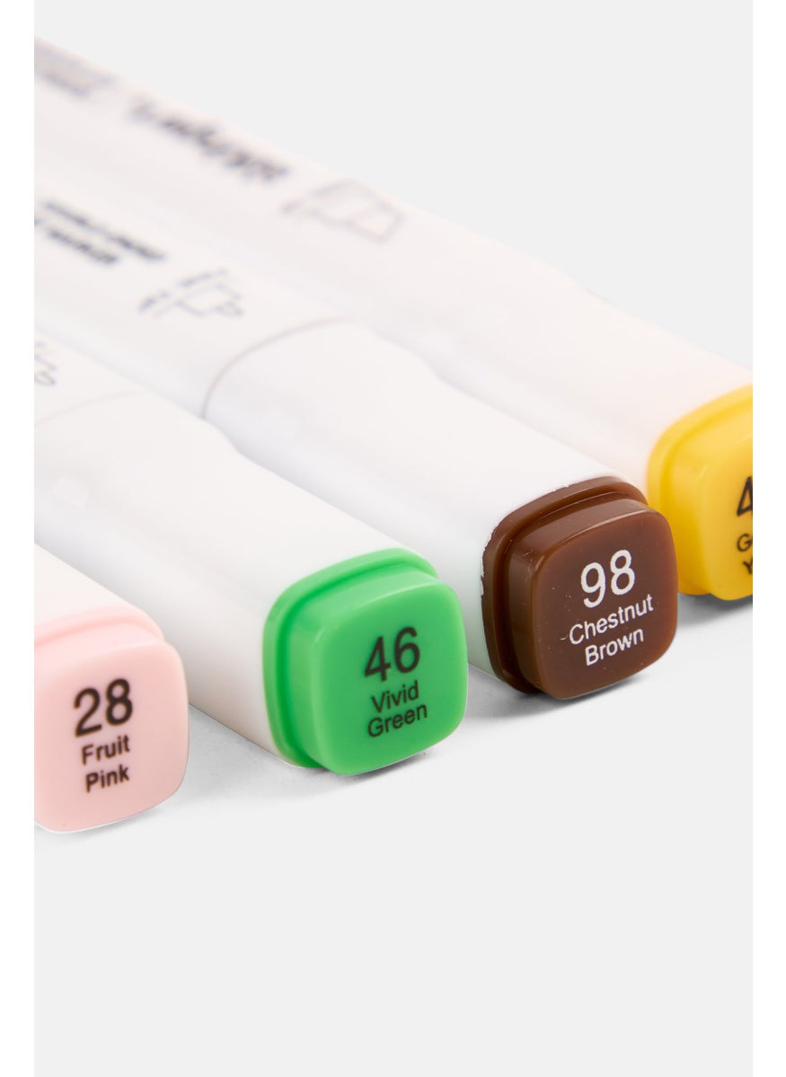 KINGART - 12 Piece Double Ended Art Marker, White - Image 1