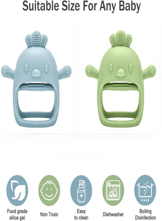 ROKTRY Baby Teething Toy, Teething Glove for Babies for Sucking, Baby Teething Toy, Silicone Teething Toy, Teething Rings to Relieve Baby's Teething Pain (Blue) - Image 2
