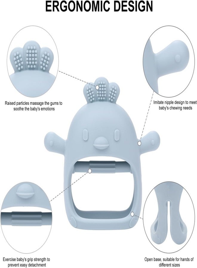ROKTRY Baby Teething Toy, Teething Glove for Babies for Sucking, Baby Teething Toy, Silicone Teething Toy, Teething Rings to Relieve Baby's Teething Pain (Blue) - Image 3