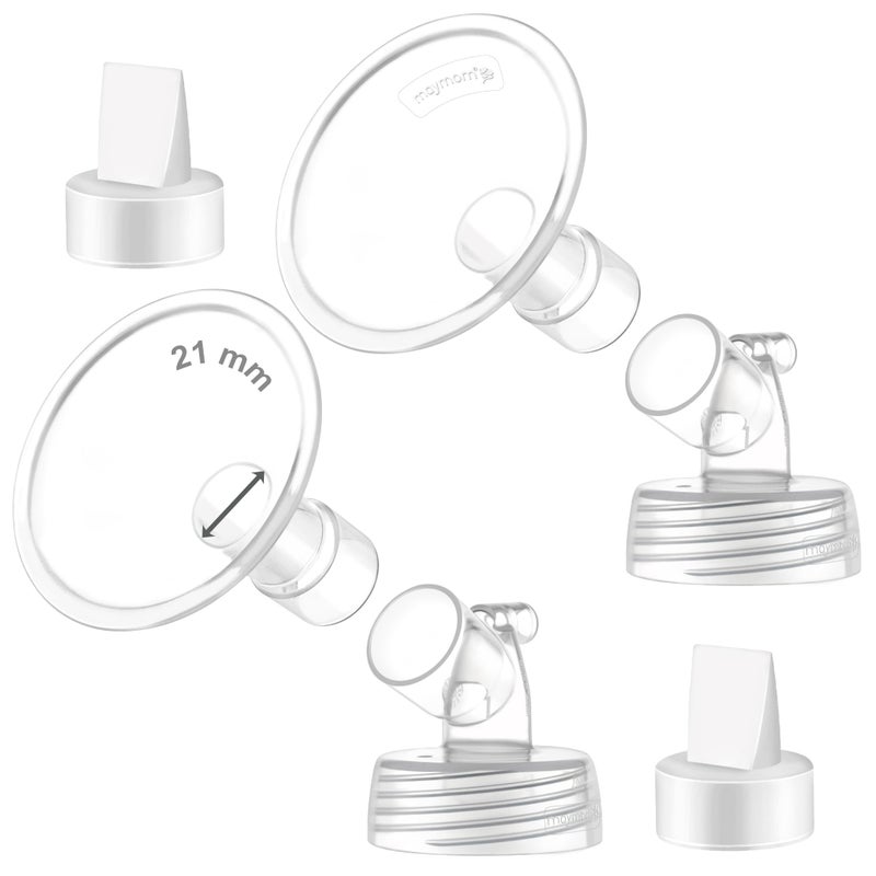 Maymom Maymom MyFit Flange Set 21mm Shield Widemouth Connector Duckbill Compatible w Spectra S2 Spectra S1 Pump Not Original Spectra S2 Accessories Not OEM Spectra Pump Parts Spectra Flange Spectra Valve