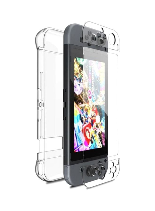 COYO Case Compatible with Switch with Protective Film, Transparent Protective Case for Switch Accessories with Protective Film and Grip Cover Case - Image 4