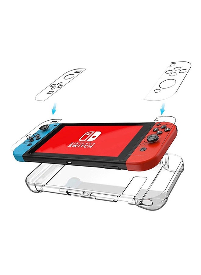 COYO Case Compatible with Switch with Protective Film, Transparent Protective Case for Switch Accessories with Protective Film and Grip Cover Case - Image 1