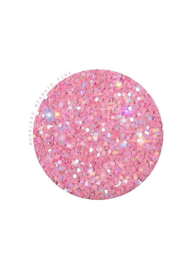 MARBLERS Mermaid Shaped Face & Body Glitter [Pink] 0.18oz (5g) | Chunky | Chopped | Flake | Non-Toxic | Vegan | Cruelty-Free | Festival, Rave & Party Makeup | Eye, Hair, Nail Polish, Eyeshadow  - Image 2