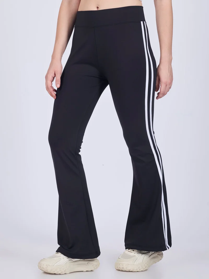 أوجيدر بنطلون ليجنز أسود بخصر متباين وخطوط متباينة