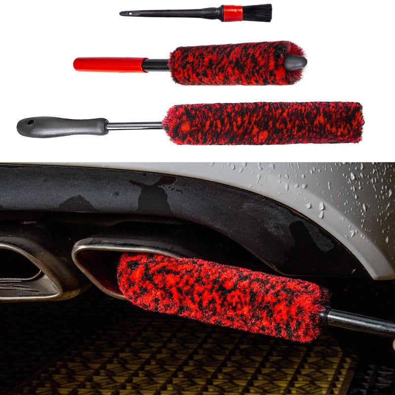 bzczh Metal Free Soft Wheel Cleaner Brush, Synthetic Wool Car Cleaning Brush, Highly Water Absorption, Dense and Durable Tire Brush for Cleaning Wheels, Rims, Spokes, Fenders, Engines… - Image 1