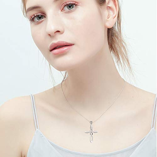 LUHE Celtic Knot Cross Necklace Sterling Silver Polished Religious Infinity Love Irish Celtics Jewelry Gifts for Women - Image 2