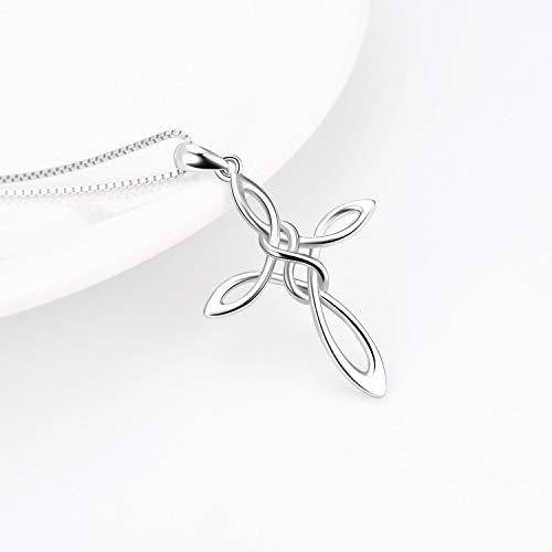 LUHE Celtic Knot Cross Necklace Sterling Silver Polished Religious Infinity Love Irish Celtics Jewelry Gifts for Women - Image 5