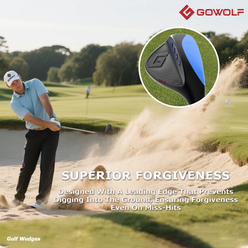 Gowolf Golf Wedges 54, 60, 69 Sets for Men, Premium Forged Full Face Golf Wedges Right Hand, Golf Gap Wedges Sand Wedge Lob Wedge, Golf Clubs CNC Milled Face for More Spin - Great Golf Gifts (Black) - Image 4
