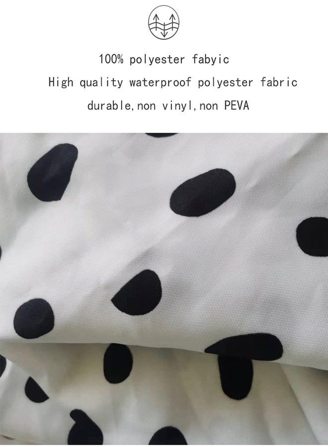 HULEBIN Black Polka dot Shower Curtain Fabric for Bathroom, Small Cute Trendy Design Black Polka dots on White Waterproof Polyester Fabric Bathtub Shower Curtain for Kids,72x72 inches - Image 3