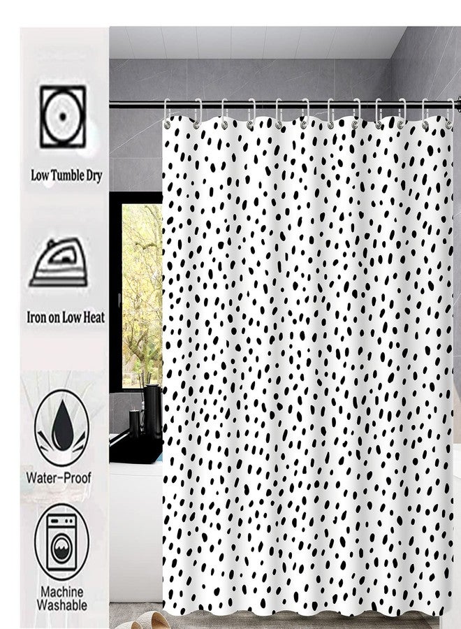 HULEBIN Black Polka dot Shower Curtain Fabric for Bathroom, Small Cute Trendy Design Black Polka dots on White Waterproof Polyester Fabric Bathtub Shower Curtain for Kids,72x72 inches - Image 2