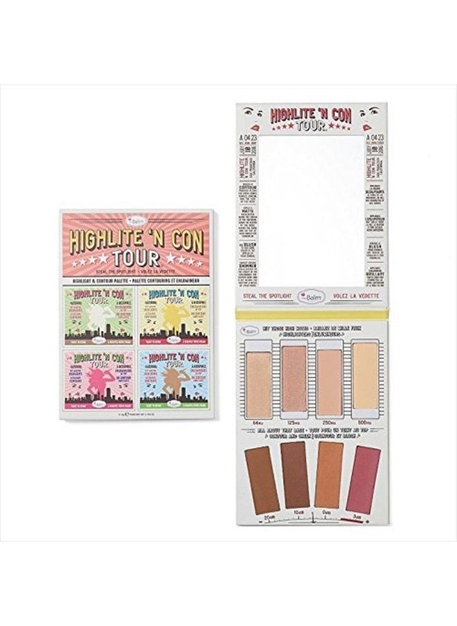 theBalm Highlighting & Makeup Conceal Powders 'N Contour Palette, Highlighters Shimmer, Matte, Bronzer, Blushes, Multicolor, 0.8 ounces 
