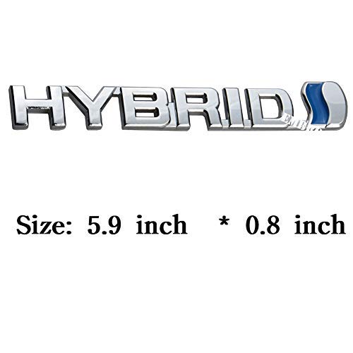 EmbRoom 2 Pack 3D Metal HYBRID Logo Car Side Fender Rear Trunk Emblem Badge Decals Sticker for Universal Car (Chrome/Blue) - Image 2