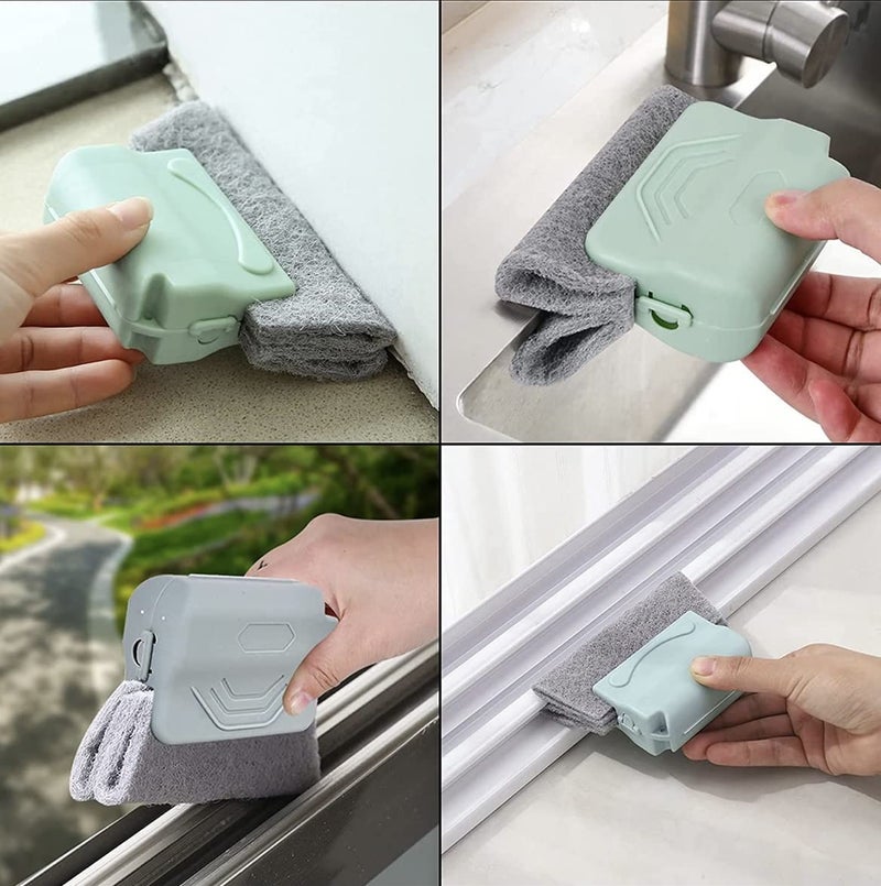 BRIGHTZONE Combo of Window Groove Frame Cleaning Brush and Dust Cleaning Brush & Mesh Screen, Window Screen Cleaning Wiper Long Handle Washing Equipment,Window Glass Tool Sponge Wet and Dry Brush - Image 4