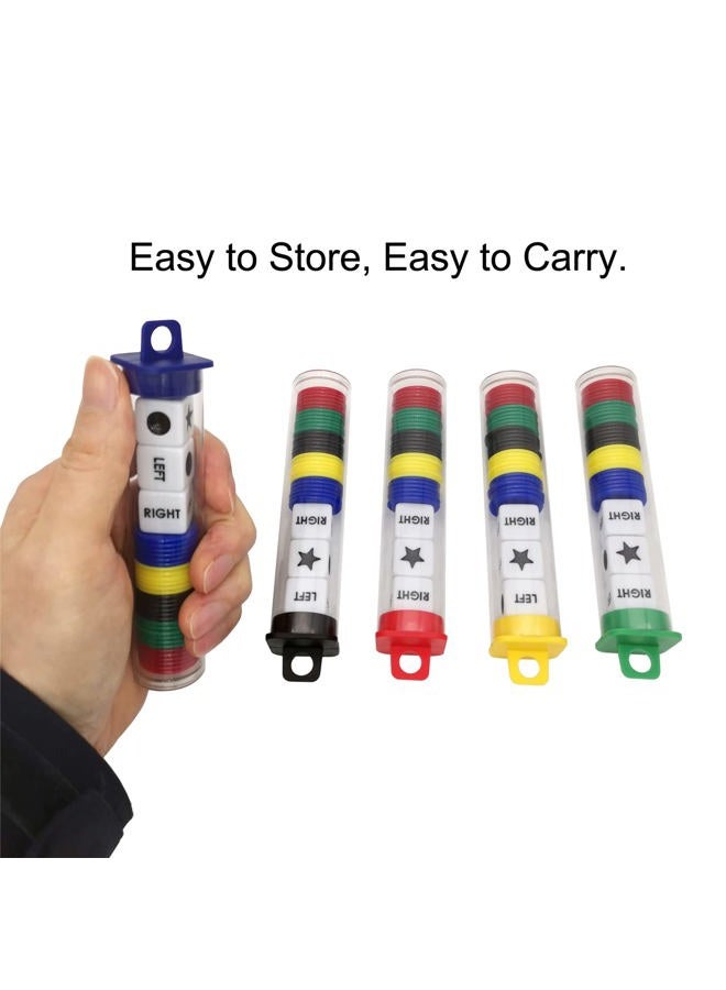 Ahoper Left Right Center Dice Game Prime Set Bundle with 3 Dices + 30 Chips - (5 Pack). Round Tube Storage is Very Convenient for Travel. Easy to Store, Carry Around. - Image 2