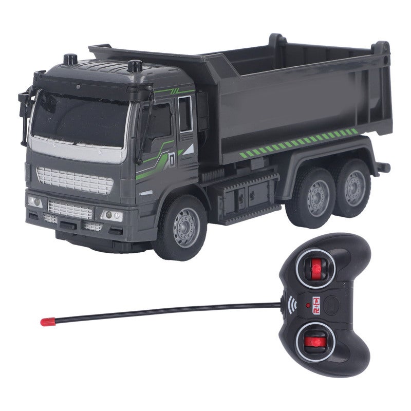 Rc Dump Truck: Premium Durable Plastic, Multi Joint Movable, Full Color Lighting - Easy To Operate Remote Control Construction Vehicle for Kids Boys Children - Image 1
