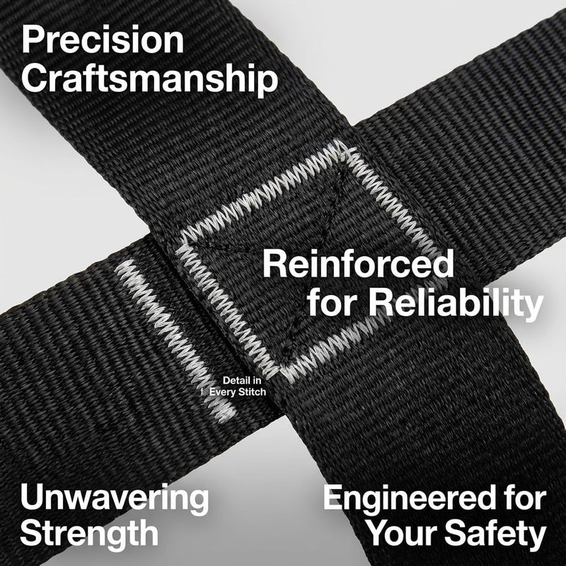 Zeluga 15-227 High Strength Fall Protection Safety Harness, Half Body Arborist Climbing Harness with Heavy-Duty D-Rings, Safety Belt for Tree Work, Climbing, Construction, Black - Image 5