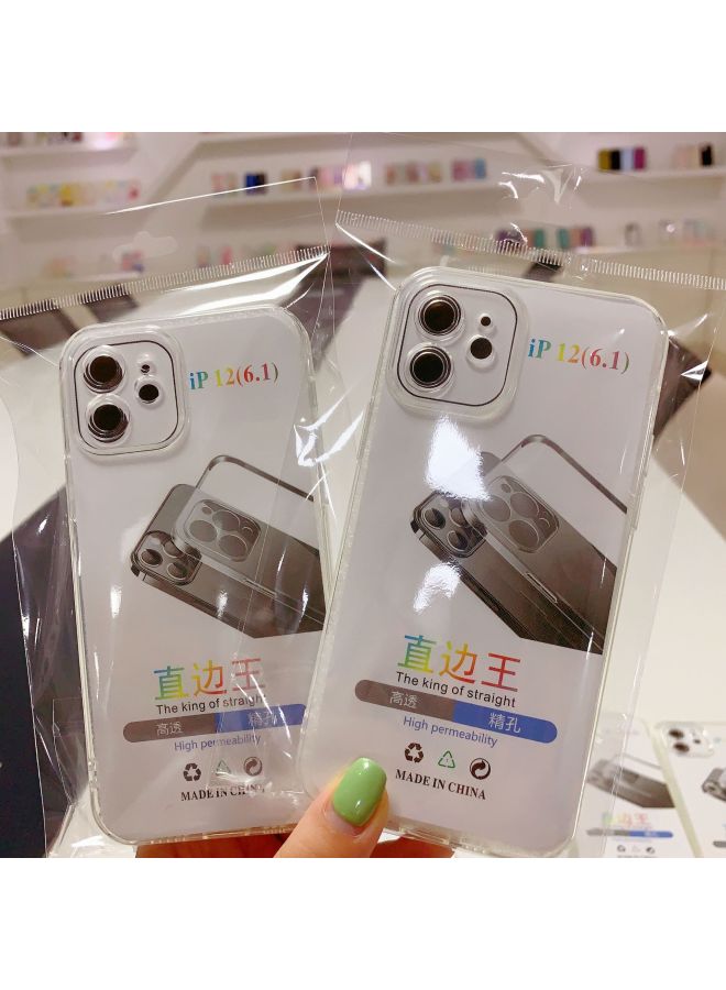 Suitable For Apple 15pro Straight Edge King Transparent Phone Case Iphone13 All-covered Drop-resistant Fine Hole Tpu Protective Case Xr