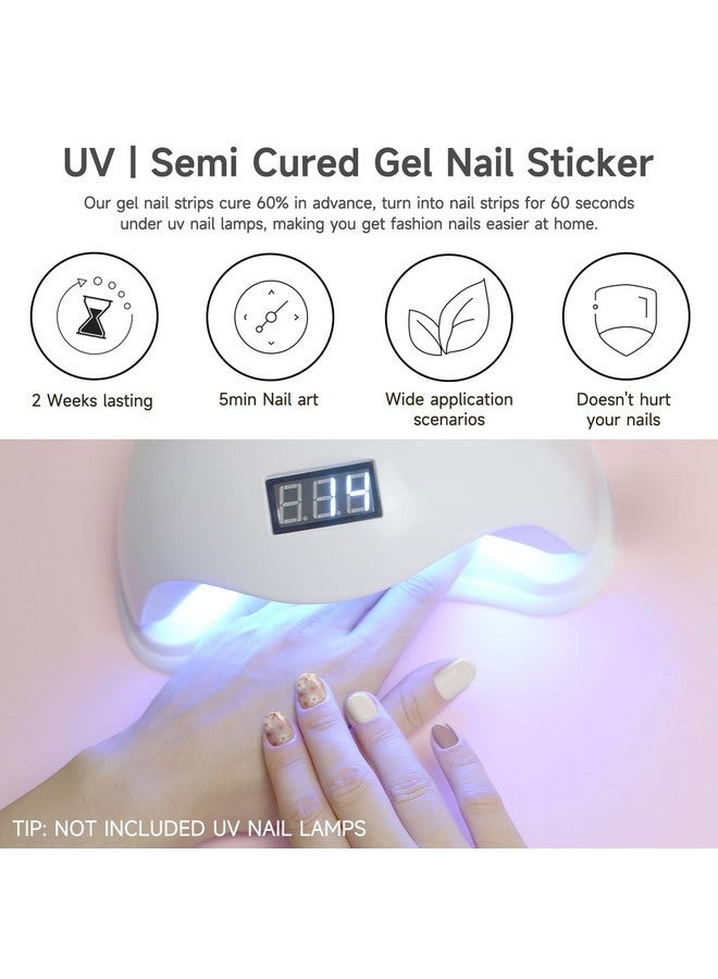 دوكاسو 28 قطعة من شرائط أظافر الجل شبه المعالجة، مجموعة ملصقات أظافر جل تعمل مع أي مصابيح أظافر فوق بنفسجية، أغطية أظافر جل طويلة الأمد للفتيات والنساء، تتضمن وسادات تحضير ومبرد أظافر وعصا خشبية (زهرة أرجوانية) - Image 4
