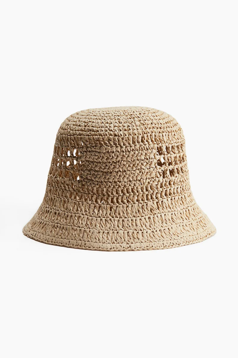 اتش اند ام Straw bucket hat