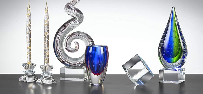 Badash Entangle Murano-Style Art Glass Centerpiece - 10" Tall Mouth-Blown Glass Sculpture on Crystal Base - Contemporary Home Decor Accent Piece - Image 4