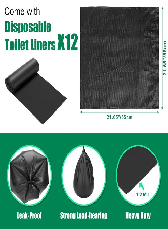 PAHTTO Portable Toilet Seat for 5 Gal Buckets, Camping Toilet Seat with Lid for Adults, Snap-on Bucket Seat with Storage Bags and Disposable Toilet Bags, Camping, Hiking, Emergency, Car, Boat - Image 5