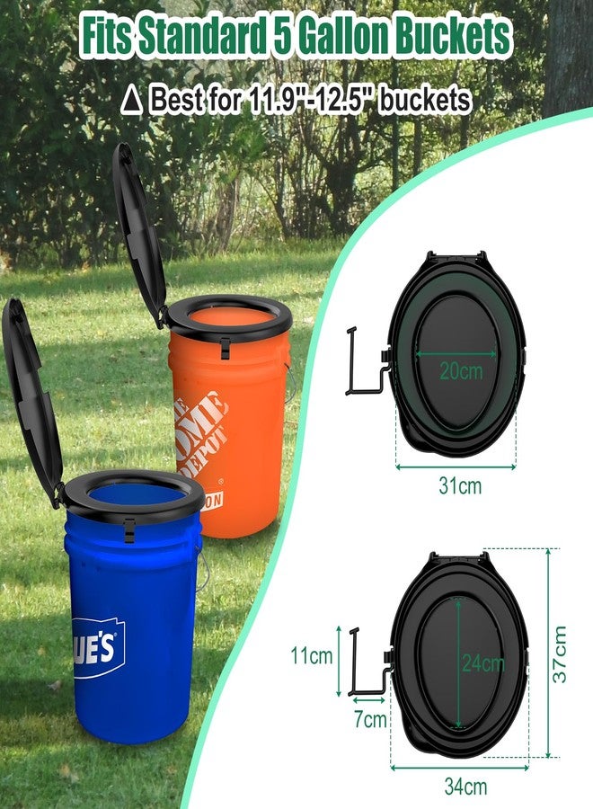 PAHTTO Portable Toilet Seat for 5 Gal Buckets, Camping Toilet Seat with Lid for Adults, Snap-on Bucket Seat with Storage Bags and Disposable Toilet Bags, Camping, Hiking, Emergency, Car, Boat - Image 4