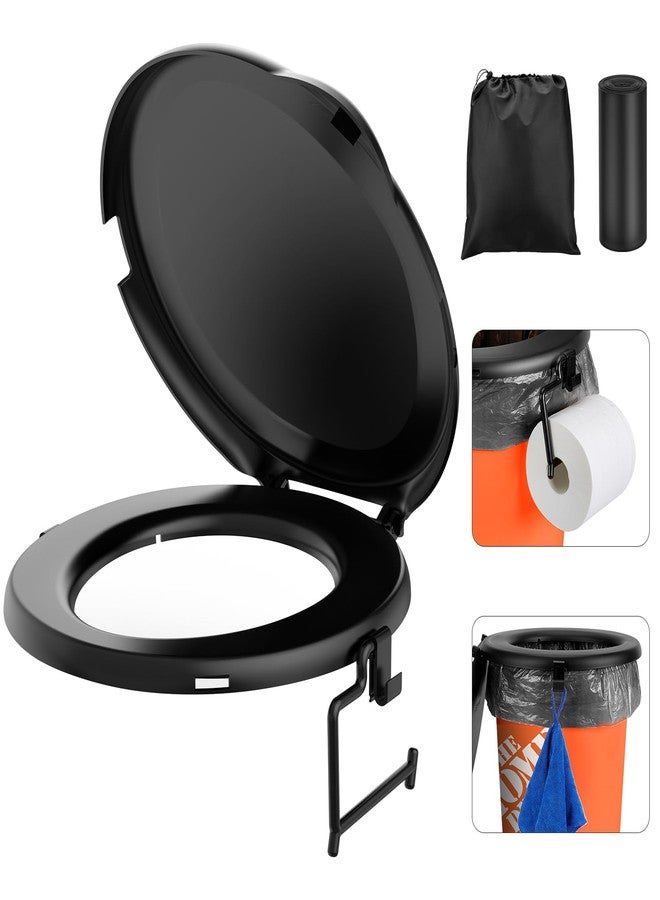 PAHTTO Portable Toilet Seat for 5 Gal Buckets, Camping Toilet Seat with Lid for Adults, Snap-on Bucket Seat with Storage Bags and Disposable Toilet Bags, Camping, Hiking, Emergency, Car, Boat - Image 1