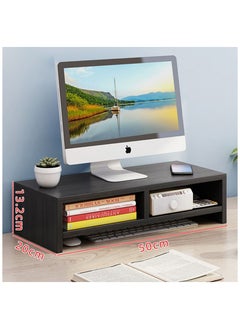 MileMelo 2-Tier Desktop Screen Riser with Storage Design Cellphone Mount Tabletop Organizer for Home and Office Brown(Partition)  - Image 2