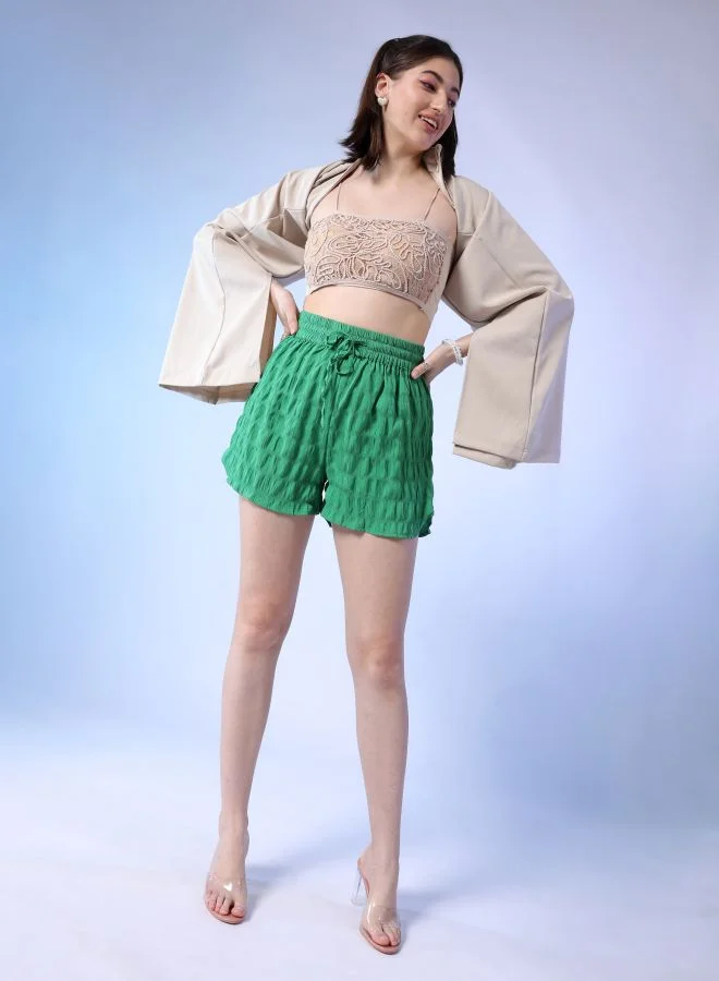 Freehand Women Regular Fit Casual Solid Elasticated Shorts