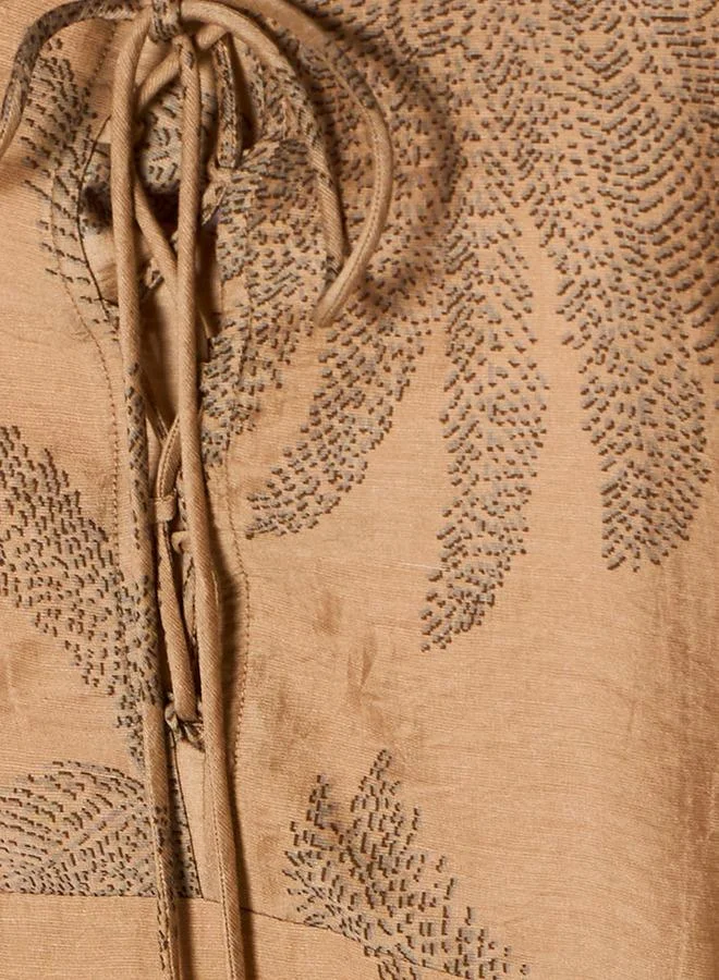 سبلاش فيڤ A line Midi Dress with Leaf Print