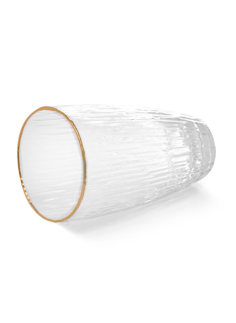 Fissman 2-Piece Drinking Glass  500mL Elegant Transparent Glasses with Gold Rims – Exquisite Embossed Design, Perfect for Hot and Cold Beverages – Durable, Stylish, and Ideal for Any Occasion - Image 3
