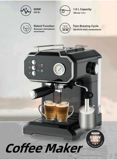 M MIAOYAN Italian coffee machine household small semi-automatic high-pressure steam coffee machine multi-function milk foaming office coffee machine  - Image 1
