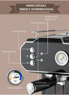 M MIAOYAN Italian coffee machine household small semi-automatic high-pressure steam coffee machine multi-function milk foaming office coffee machine  - Image 5