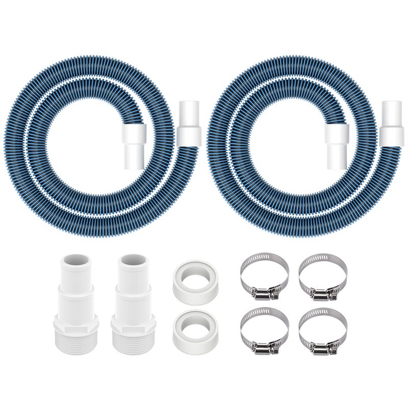 ANTOBLE ANTOBLE 1 1/2" Swimming Pool Filter Hose Above Ground Pool Pump Hose Replacement Kit (6 Feet, 2 Hoses+4 Clamps+2  - Image 2
